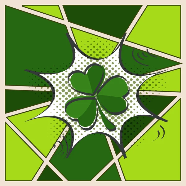 Shamrock blad voor Happy St. Patrick's Day. — Stockvector