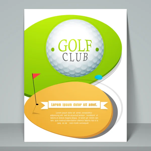Concetto di golf club volantino o modello . — Vettoriale Stock