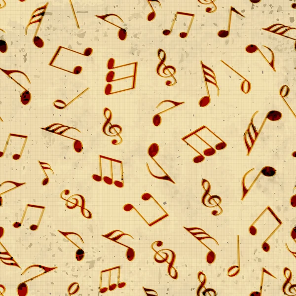 Notas musicales con patrón inconsútil . — Vector de stock