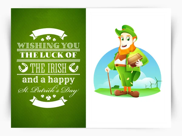 Greeting card for Happy St. Patrick's Day celebration. — Stock Vector