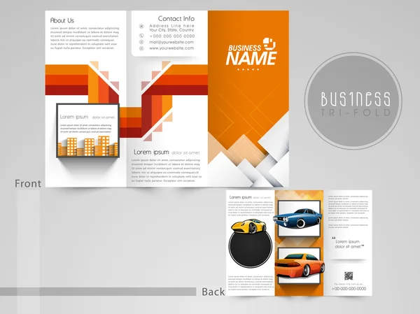 Professional trifold brochure for automobile sector. — Stock Vector