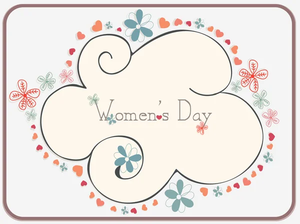 Ευχετήρια κάρτα για εορτασμό ημέρα ευτυχισμένη γυναικών. — Διανυσματικό Αρχείο