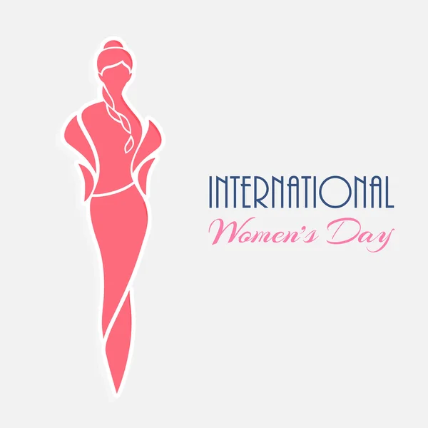 International Women's Day celebration with silhouette of girl. — Stock Vector