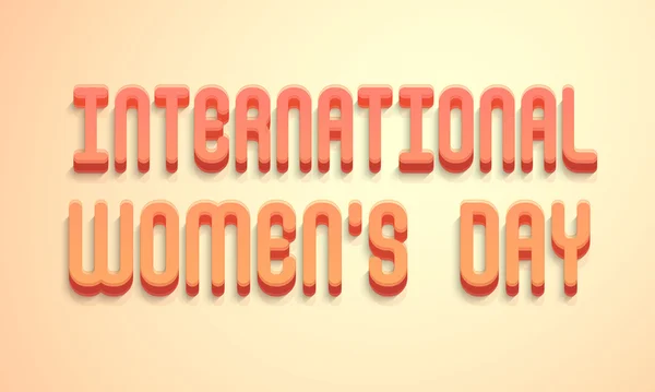 3D text for International Women's Day celebration. — Stock Vector