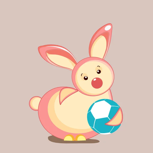 Stylish rabbit with a ball. — Stock Vector
