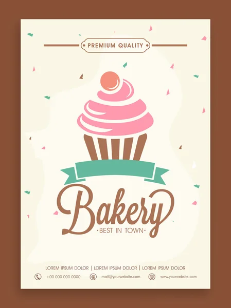 Stylish flyer or menu card for bakery shop. — Stock Vector