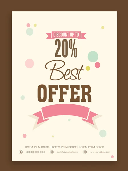 Sale flyer or banner with discount offer. — Stock Vector