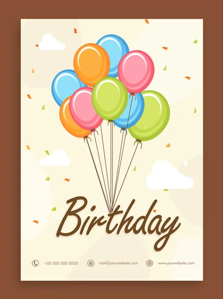 Pozvánka nebo oznámení oslava narozenin. — Stockový vektor