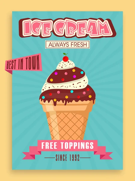 Ice cream menu kaart ontwerp. — Stockvector