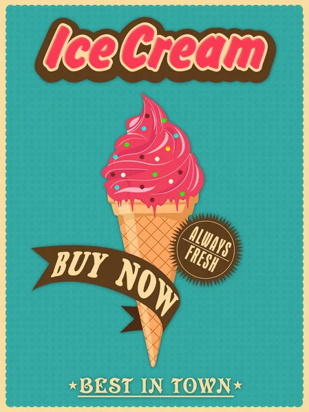 Diseño de tarjeta de menú de helado con estilo . — Vector de stock