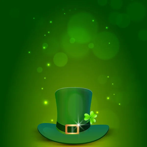 Happy St. Patrick's Day celebration with leprechaun hat. — Stock Vector