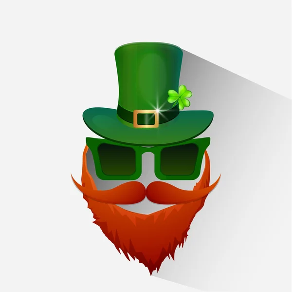 Elegante Gesichtsdarstellung für St. Patrick 's Day. — Stockvektor