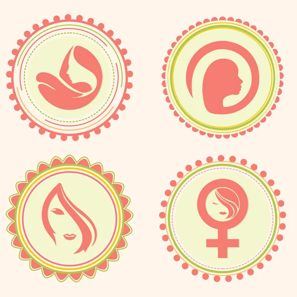 Sticker, tag or label for International Women's Day celebration. — Stock Vector