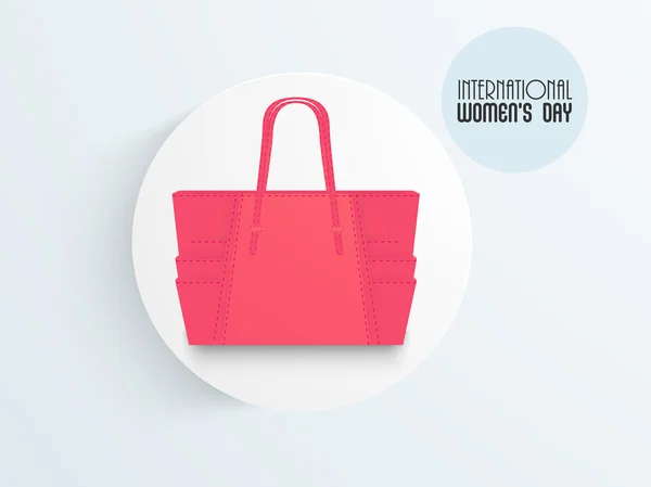 Pink hand bag for International Women's Day celebration. — Stock Vector