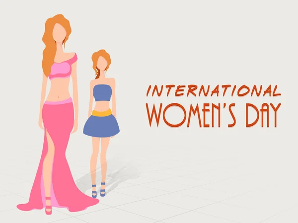 Genç Moda kızlar Dünya Kadınlar Günü celebratio için — Stok Vektör