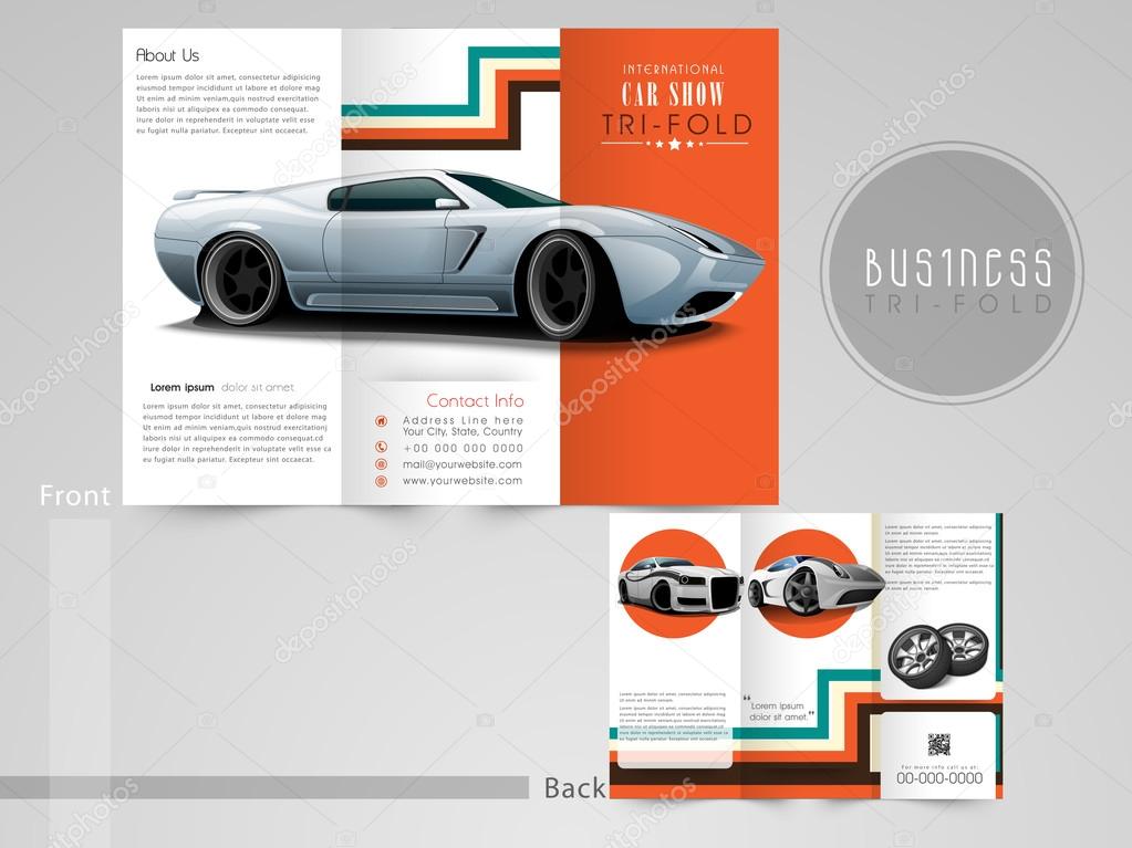 Professional trifold brochure, flyer or catalog for automobile sector.