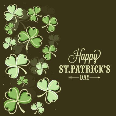 Happy St Patrick's günü kutlama için tebrik kartı.