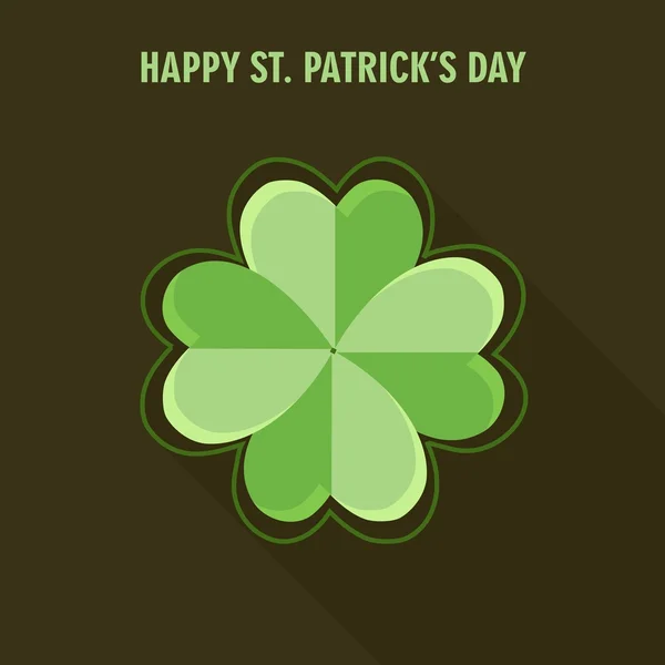 Clover leaf for Happy St. Patrick's Day celebration. — Stock Vector