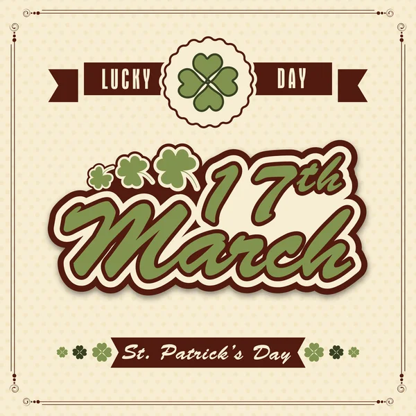 Wenskaart ontwerp voor St. Patrick's Day viering. — Stockvector