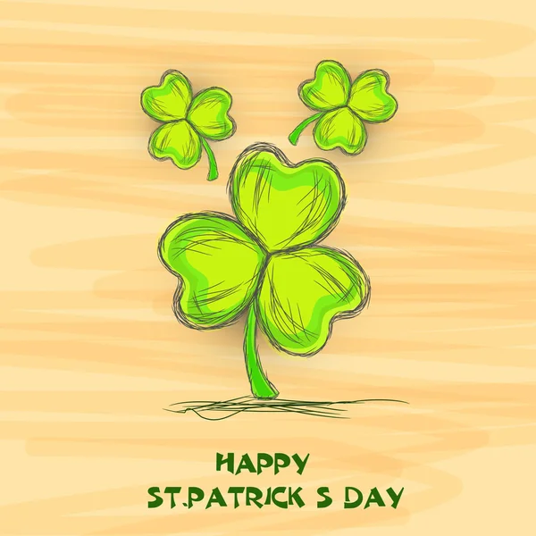 Happy St. Patrick's Day celebration with shamrock leaves. — Stock Vector