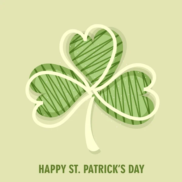 Happy St. Patrick's Day celebration with shamrock leaf. — Stock Vector