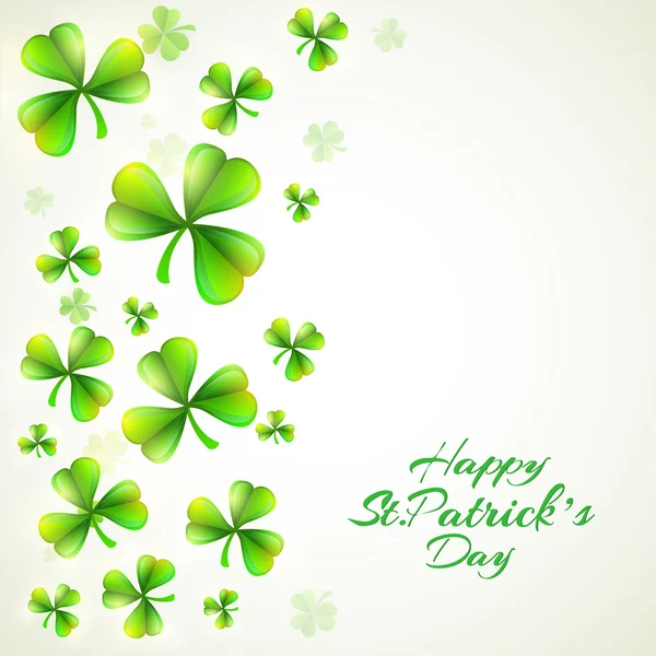 Happy St. Patrick's Day celebration with shamrock leaves. — Stock Vector