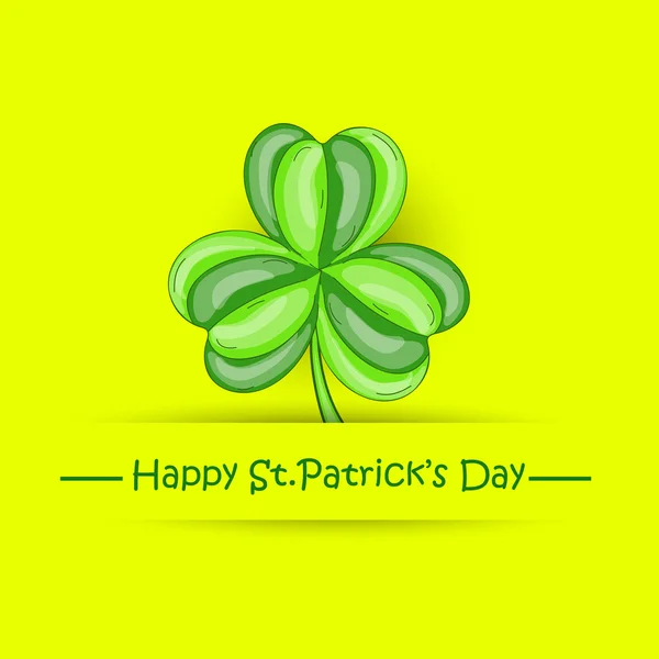 Happy St. Patrick's Day celebration with shamrock leaf. — Stock Vector