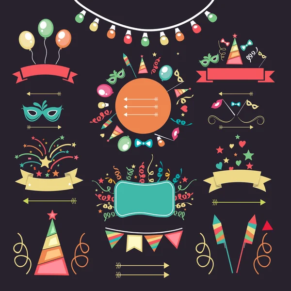 Set of party elements. — Stock Vector