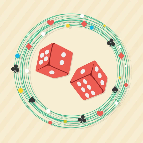 Dés rouges avec cadre pour Casino . — Image vectorielle