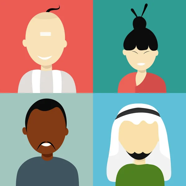 Set of four religion characters. — Stock Vector