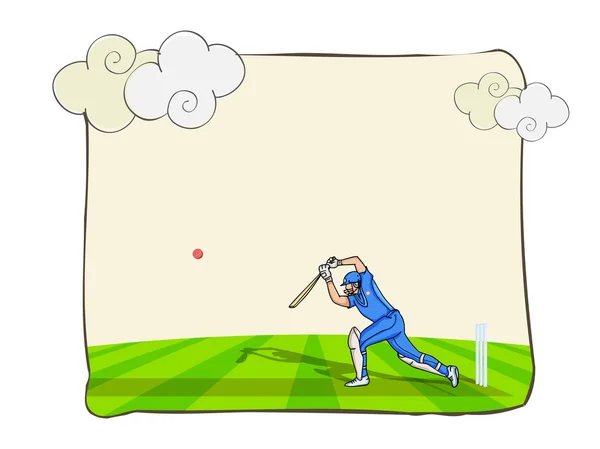 Batsman avec batte et balle pour le concept de cricket . — Image vectorielle