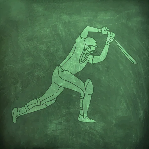 Batsman in playing action for Cricket sports concept. - Stok Vektor