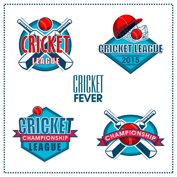 Etiqueta, etiqueta ou etiqueta para Cricket Fever . —  Vetores de Stock