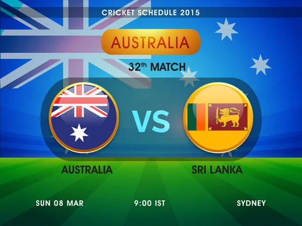オーストラリア対スリランカ マッチ スケジュール 2015. — ストックベクタ