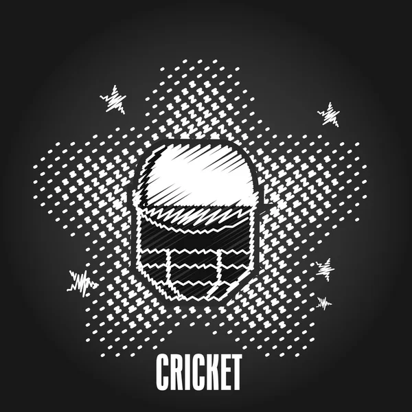 クリケットのスポーツのための打者ヘルメット. — ストックベクタ