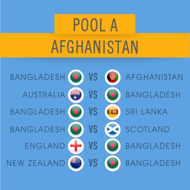 Dünya Kupası 2015, Afganistan maç programı.