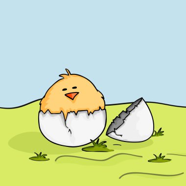 Mutlu Paskalya kutlamaları sevimli civciv ile.