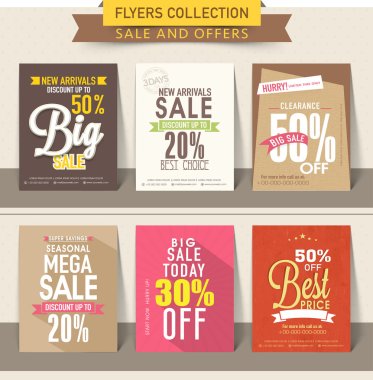 Collection of sale flyers.