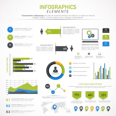 İş infographics kümesi.