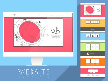 Yaratıcı web sitesi şablonu düzeni.