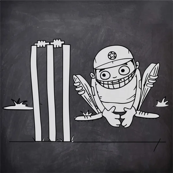 Wicket custode per concetto di sport di cricket . — Vettoriale Stock