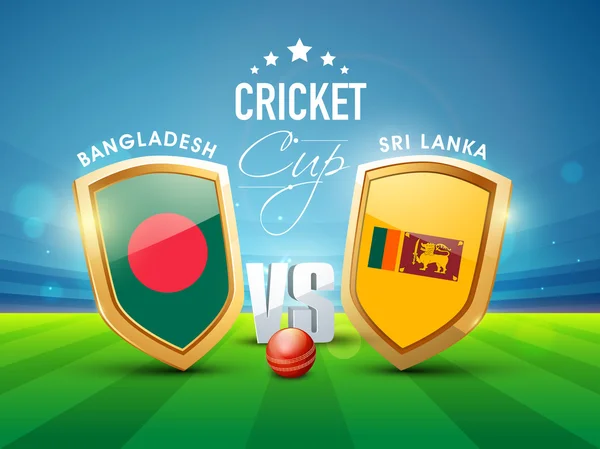 Bangladesh contro Sri Lanka Concetto di partita di cricket . — Vettoriale Stock