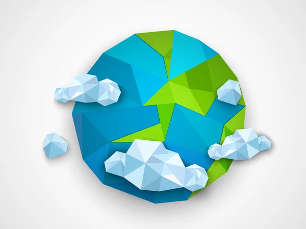 Origami globe voor dag van de aarde concept. — Stockvector