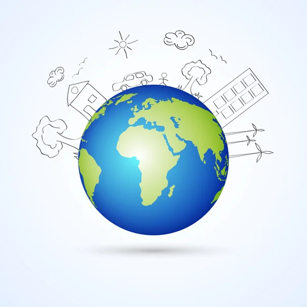 Blanka globe för Earth Day celebration. — Stock vektor