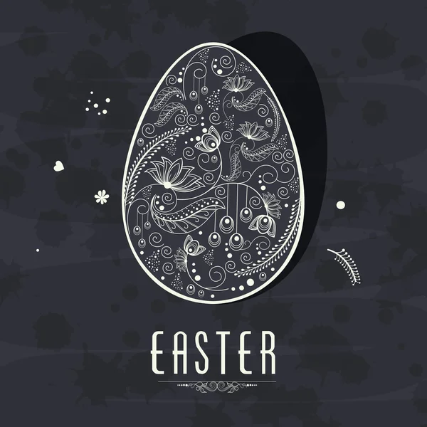 Floral ei voor Happy Easter viering. — Stockvector