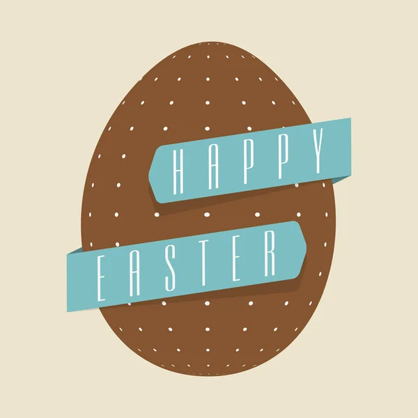 Brown bezaaid ei voor Happy Easter viering. — Stockvector