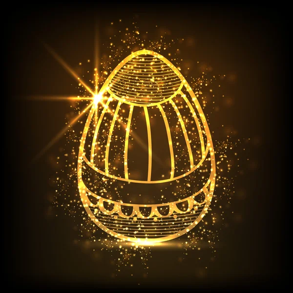 Golden egg for Happy Easter celebration. — Stock Vector