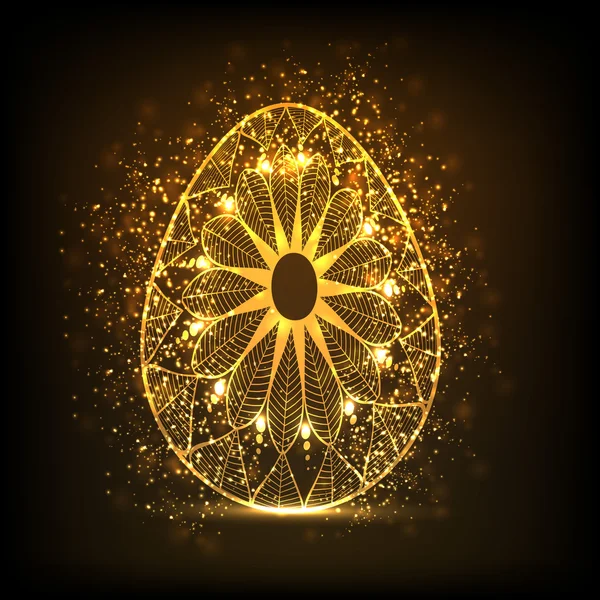 Gouden ei voor Gelukkige Pasen viering. — Stockvector