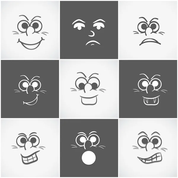 Concept of different facial expressions. — Stock Vector