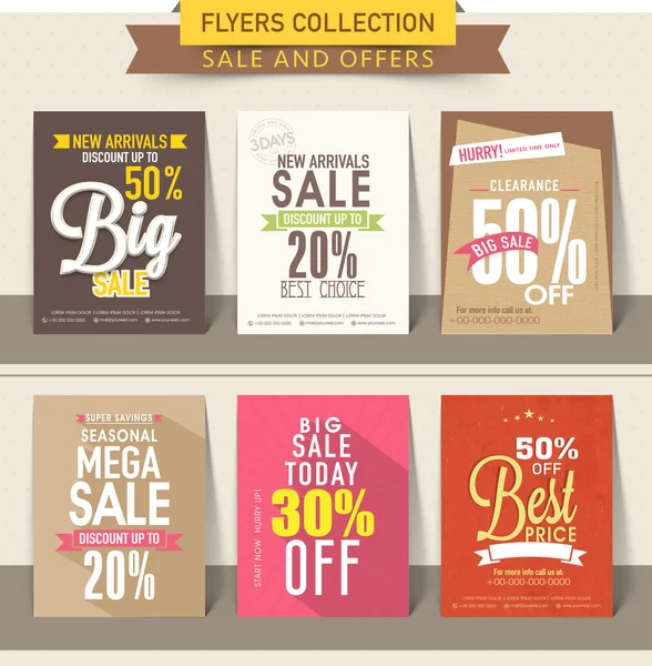 Collection of sale flyers. — Stock Vector